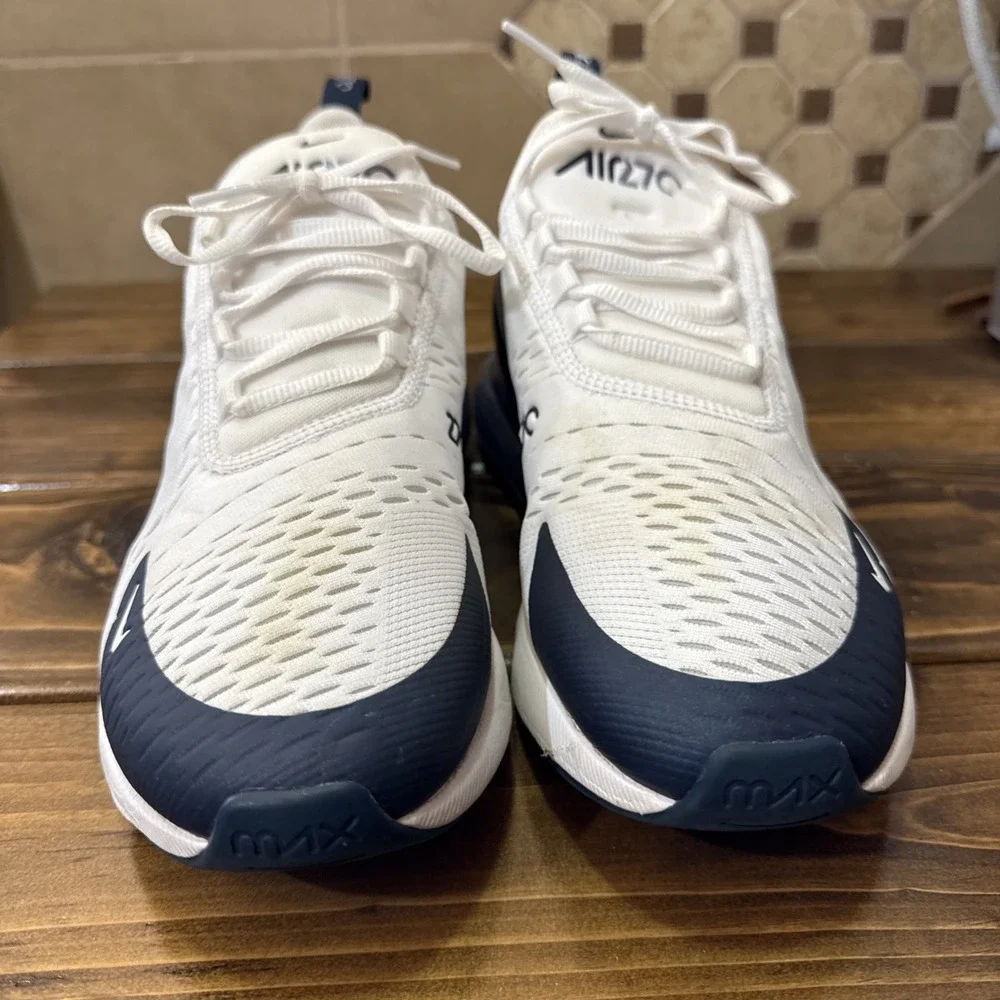 Size‎ 11.5- Women's Air Max 270 White Armory Navy Blue Slate HQ1646-100 Sneakers